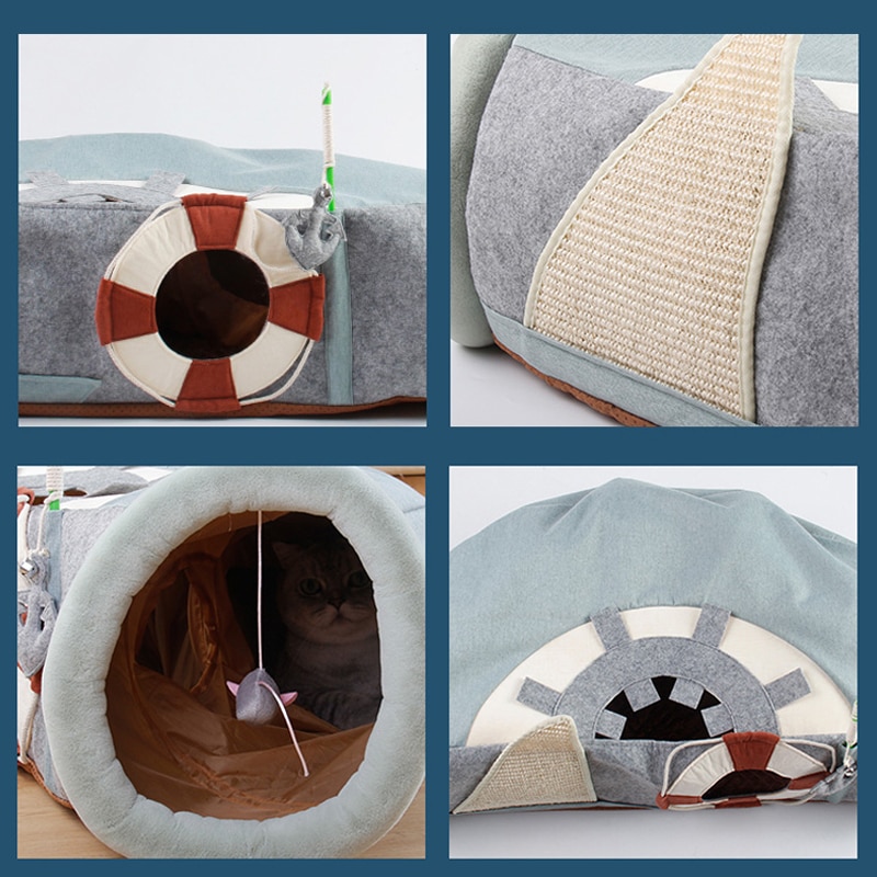 Niche et tunnel pour animaux de compagnie, multifonctionnel, pliable — free download