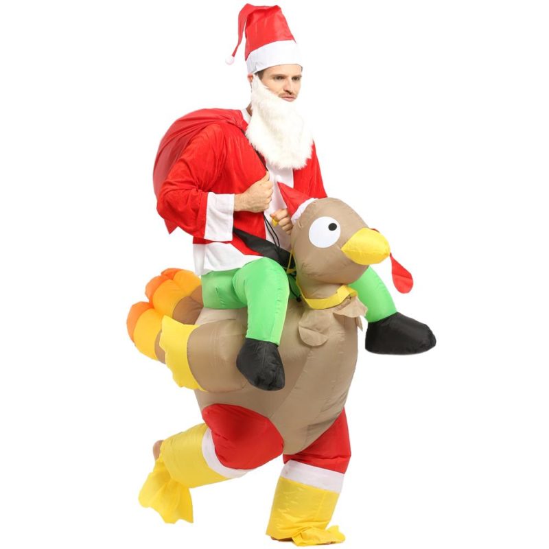 36860-eiuxge.jpg Costume gonflable père Noël monter sur une dinde – Image 5