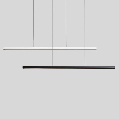 Suspension LED contemporaine, minimaliste, en aluminium et bois