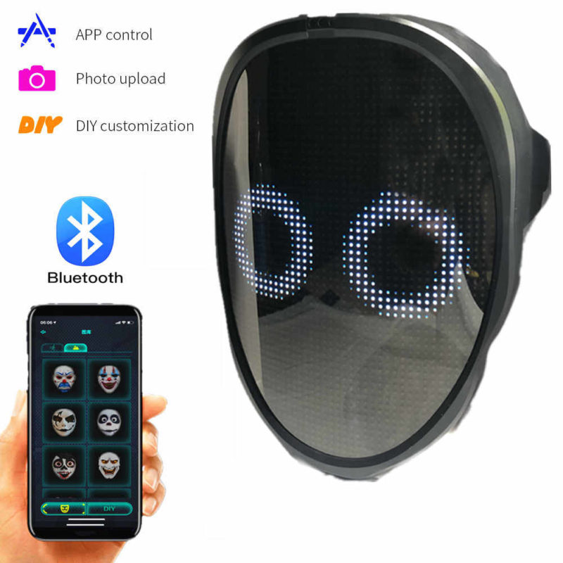 Masque LED, Bluetooth, édition d'images, animation de texte, avec batterie intégrée – Image 1