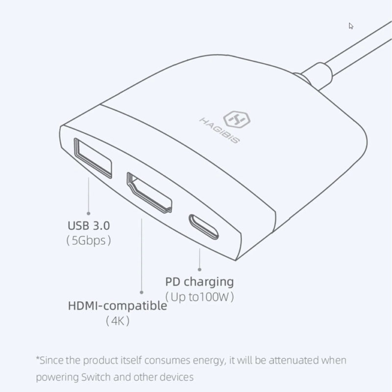 Station d'accueil portable pour Nintendo Switch, USB 3.0 PD, HDMI 4K – Image 7