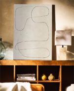 Peinture à l'huile abstraite sur toile faite à la main, peinture minimaliste, art moderne – Image 3