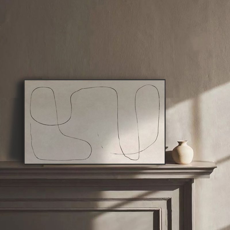 70402-vkkuiv.jpg Peinture à l'huile abstraite sur toile faite à la main, peinture minimaliste, art moderne – Image 2