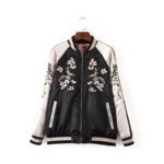 Veste réversible pour femme, broderie florale, Harajuku – Image 3