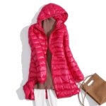 Doudoune en duvet de canard pour femme, manteau à capuche ultraléger, grande taille – Image 7