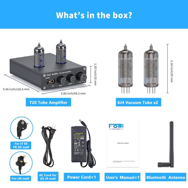 75774-y03fc0.jpg Amplificateur à tubes audio Bluetooth 5.0, compatible aptX HD, 2 x 50W – Image 6
