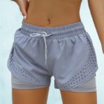 Short de sport 2 en 1, taille élastique, séchage rapide – Image 2