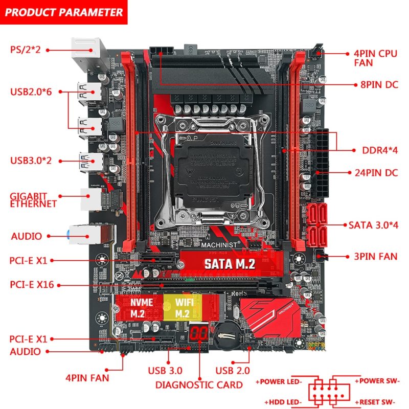 79594-3r0qtr.jpg Set Carte mère X99, processeur XEON E5 2670 V3, 2x8 go de mémoire DDR4 2133 ECC, LGA 2011 – Image 6