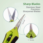 Sécateur en acier inoxydable,  lames droites ou incurvées – Image 6