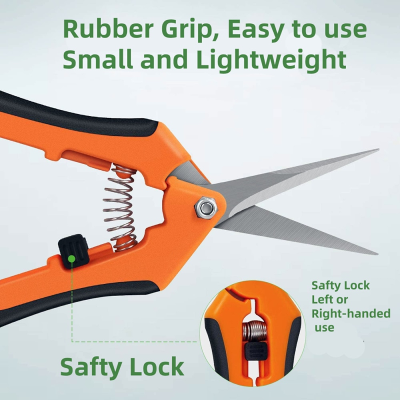 Sécateur en acier inoxydable,  lames droites ou incurvées – Image 4