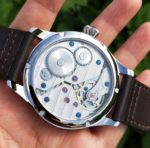 Montre mécanique pour homme, cadran bleu, 44 mm, verre de Saphir, mouvement manuel – Image 5