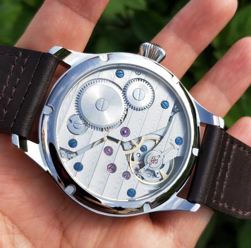 80711-u9oldb.jpg Montre mécanique pour homme, cadran bleu, 44 mm, verre de Saphir, mouvement manuel – Image 5