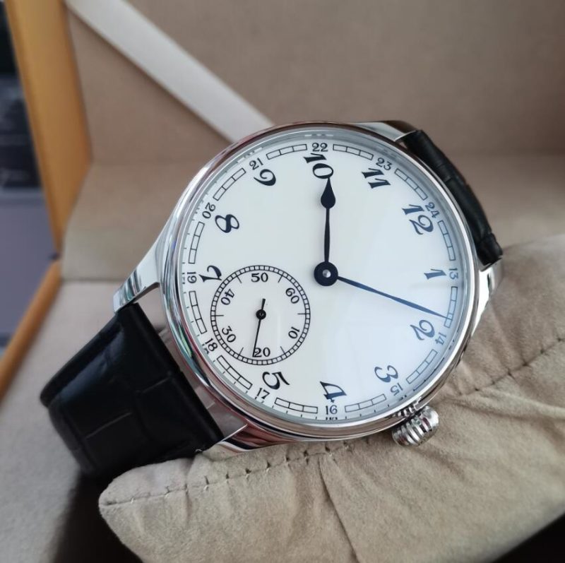 Montre mécanique pour homme, cadran blanc, 44 mm, verre de Saphir, mouvement manuel – Image 4