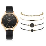 Montre analogique à quartz et bracelets pour femme, Set de 5 pièces – Image 4