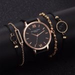 Montre analogique à quartz et bracelets pour femme, Set de 5 pièces – Image 2
