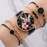 Montre analogique à quartz et bracelets pour femme, Set de 5 pièces – Image 3