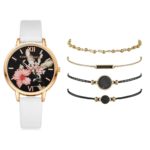 Montre analogique à quartz et bracelets pour femme, Set de 5 pièces – Image 5