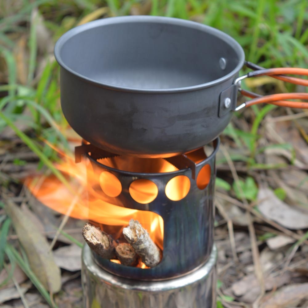 Poêle à bois portable en acier inoxydable, Camping 