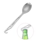 Fourchette en acier inoxydable à long manche avec ouvre-bouteille, Camping – Image 2