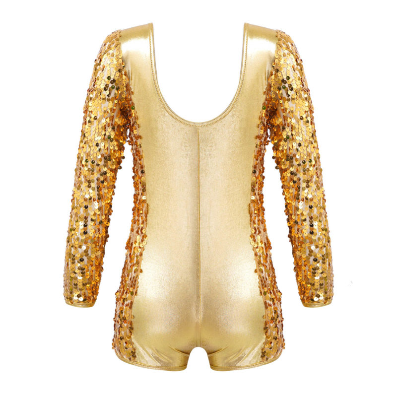 Combinaison de danse de Ballet pour enfant, paillettes brillantes – Image 2