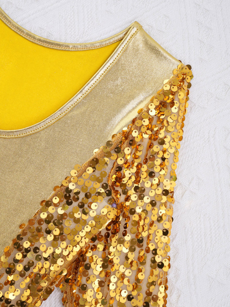 Combinaison de danse de Ballet pour enfant, paillettes brillantes – Image 4