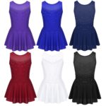 Costume de patinage artistique, en tulle, strass scintillant, pour enfant – Image 2