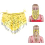Voile de visage oriental, maille transparente avec perles – Image 2