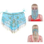 Voile de visage oriental, maille transparente avec perles – Image 4