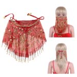 Voile de visage oriental, maille transparente avec perles – Image 3