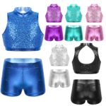 Ensemble costume de danse pour fille, short Leotard – Image 2