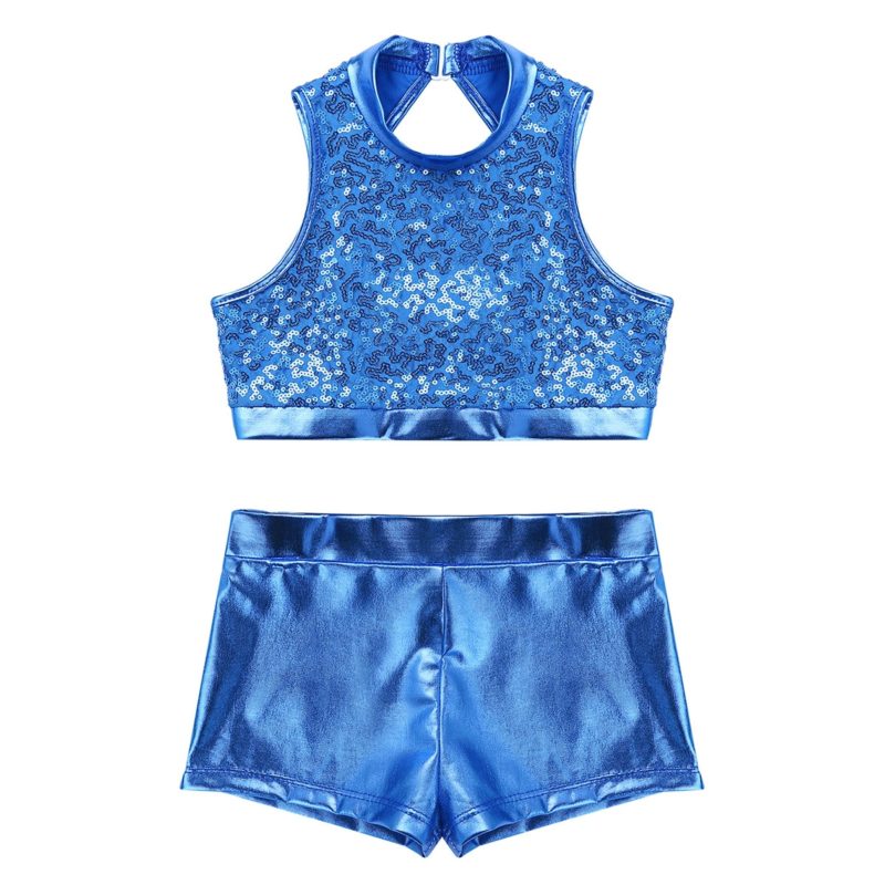 Ensemble costume de danse pour fille, short Leotard – Image 3