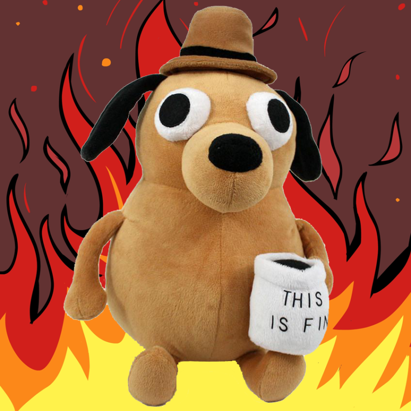 Peluche chien avec tasse de café, 22 cm – Image 1