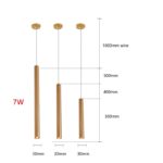 Suspension lampe LED long tube cylindrique, intensité variable, 7W – Image 5