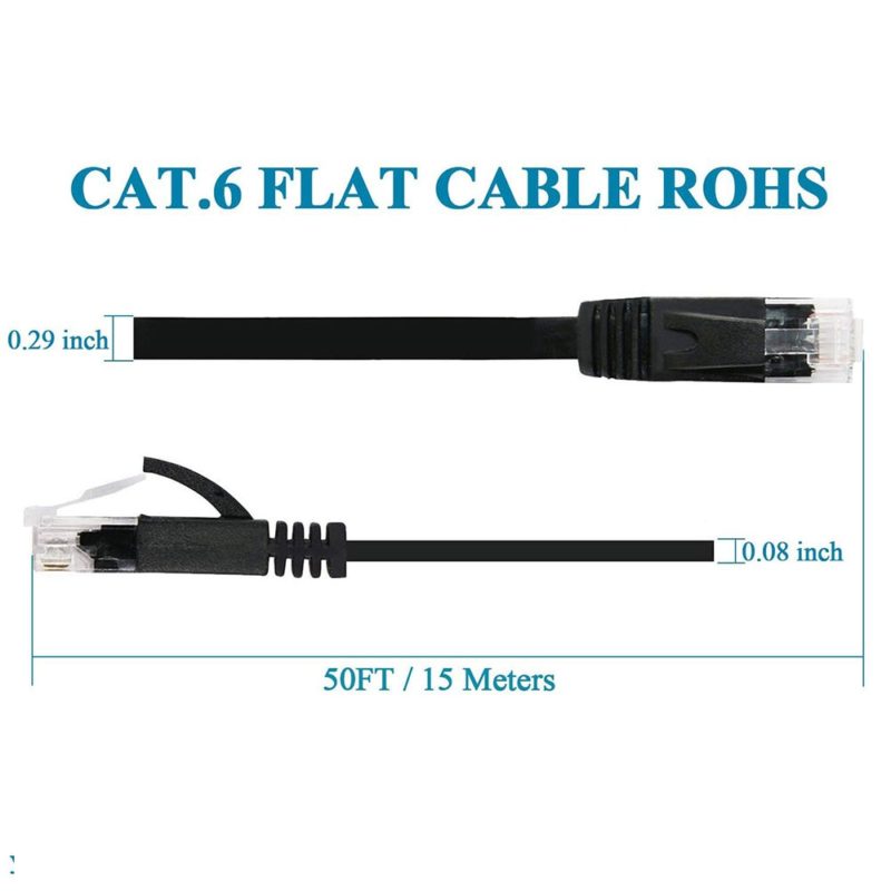 Câble réseau Ethernet plat CAT6, pour raccordement RJ45 – Image 3