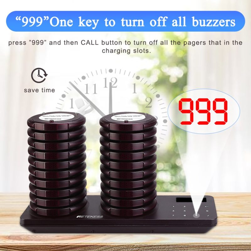 Système d'appel pour client TD163 avec clavier, Buzzers Coasters, 20 pièces – Image 3