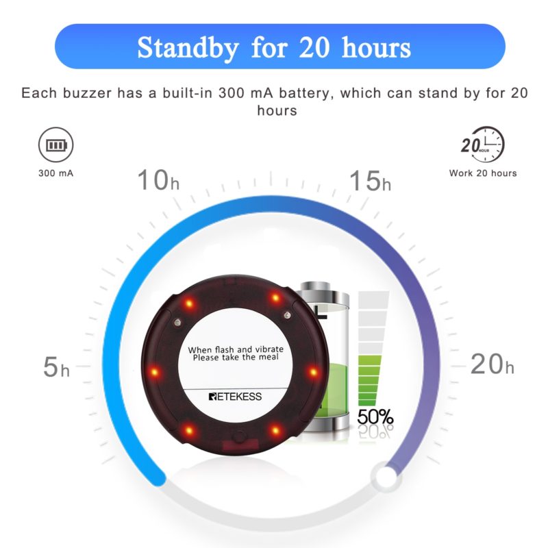 Système d'appel pour client TD163 avec clavier, Buzzers Coasters, 20 pièces – Image 4
