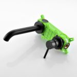 Robinet mitigeur mural, montage sur un trou, salle de bain, noir mat