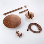 Ensemble de douche à encastrer avec pomme de douche, en laiton or brossé – Image 4