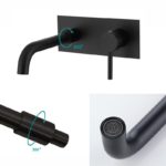Robinet mitigeur mural en acier inoxydable, finition noir – Image 3