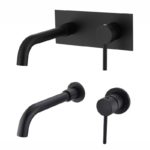 Robinet mitigeur mural en acier inoxydable, finition noir