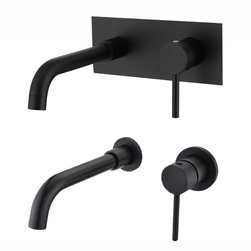 Robinet mitigeur mural en acier inoxydable, finition noir