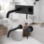 Robinet mitigeur mural en acier inoxydable, finition noir – Image 2