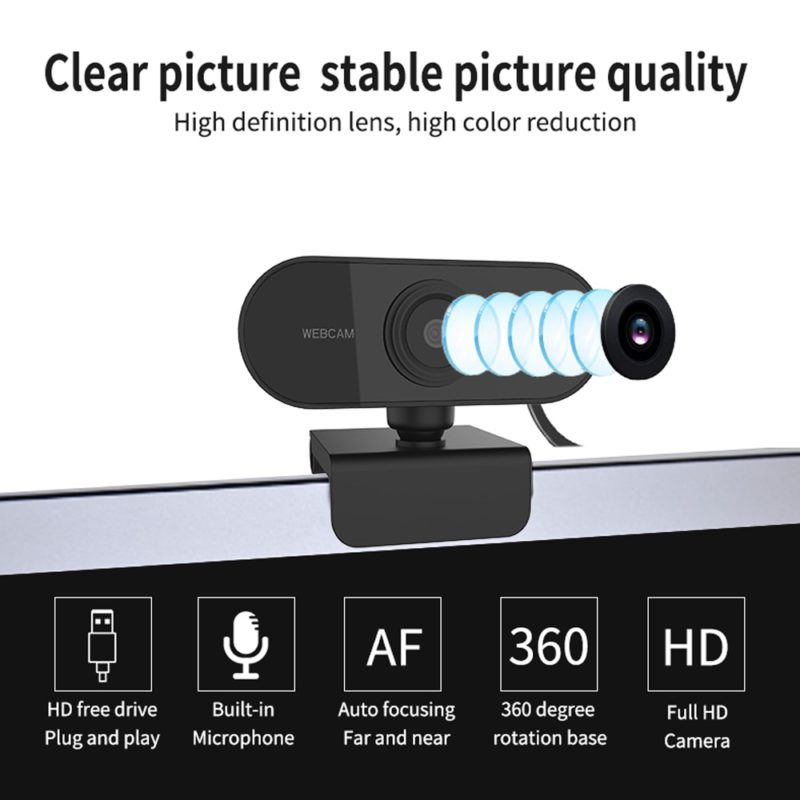 87838-gv1tkl.jpg Webcam HD 1080P avec microphone, USB – Image 3