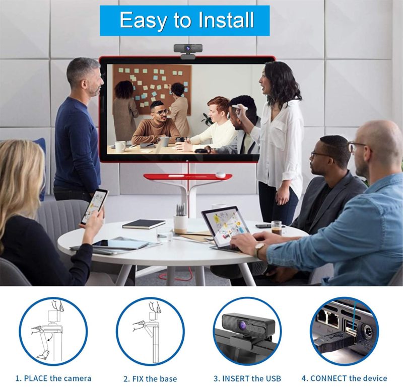 87848-ikdsge.jpg Webcam Full HD 1080P avec microphone, USB – Image 4