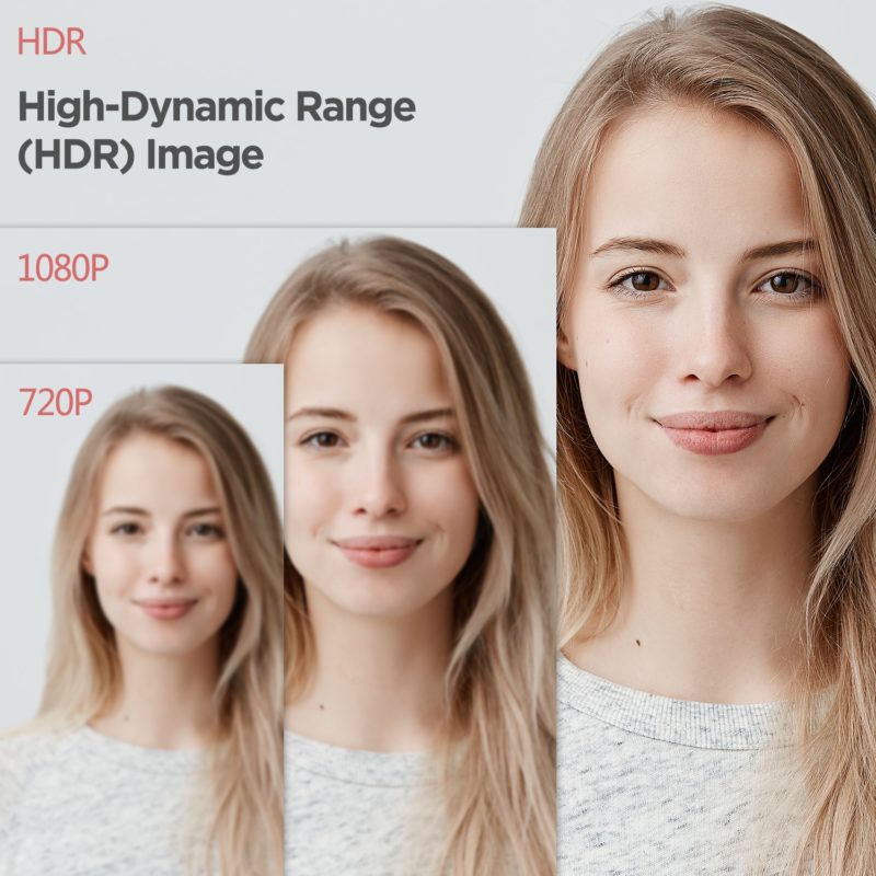 Webcam 1080P 60fps, Streaming en direct 2K, HDR avec double micro stéréo et trépied – Image 3