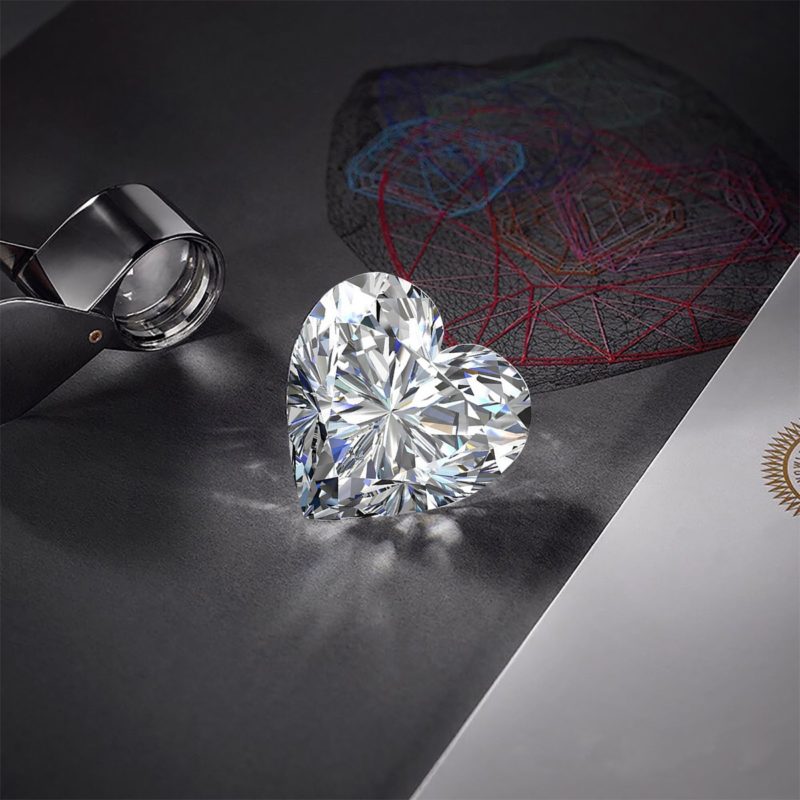 Pierre précieuse Moissanite de 0,3ct à 4ct, couleur D VVS1 en forme de cœur – Image 4