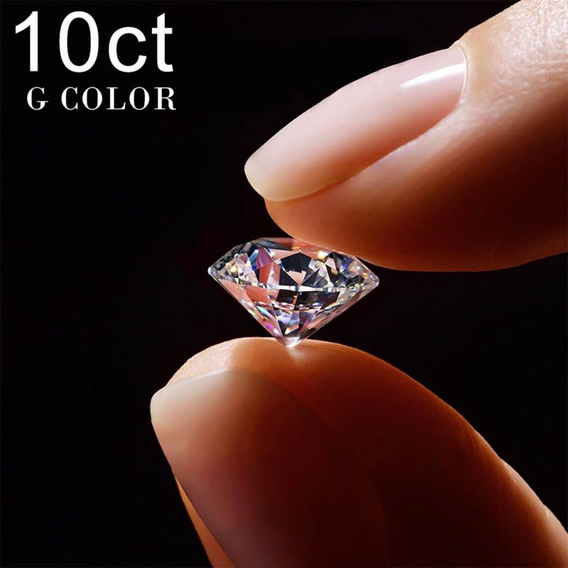 Pierre précieuse de Moissanite, 10ct, 14 mm, couleur G, VVS1, Belgium Cut, avec certificat GRA – Image 2