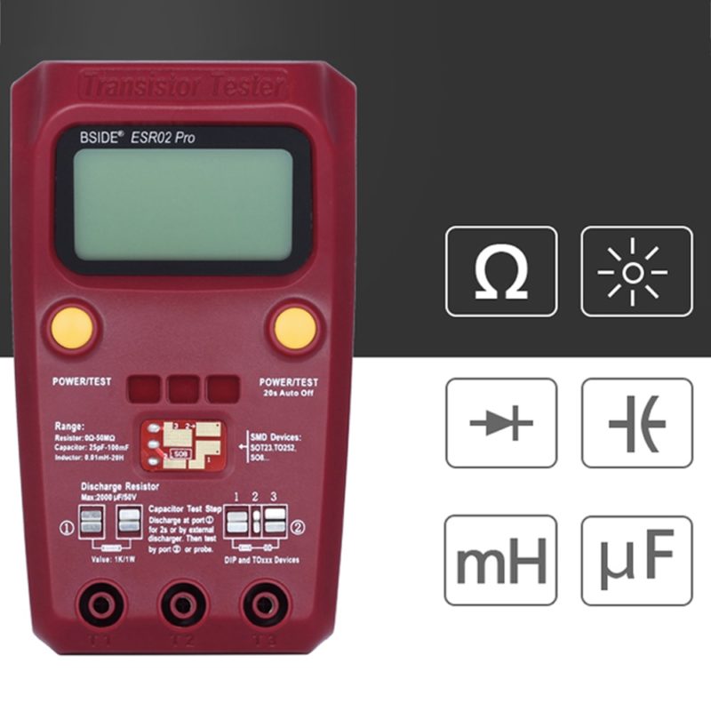 Testeur de transistor numérique intelligent ESR/SMD ESR ESR02 pro – Image 5