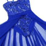 Robe de danse tutu en maille Léotard pour femme, à paillettes brillantes, bretelles spaghetti – Image 6