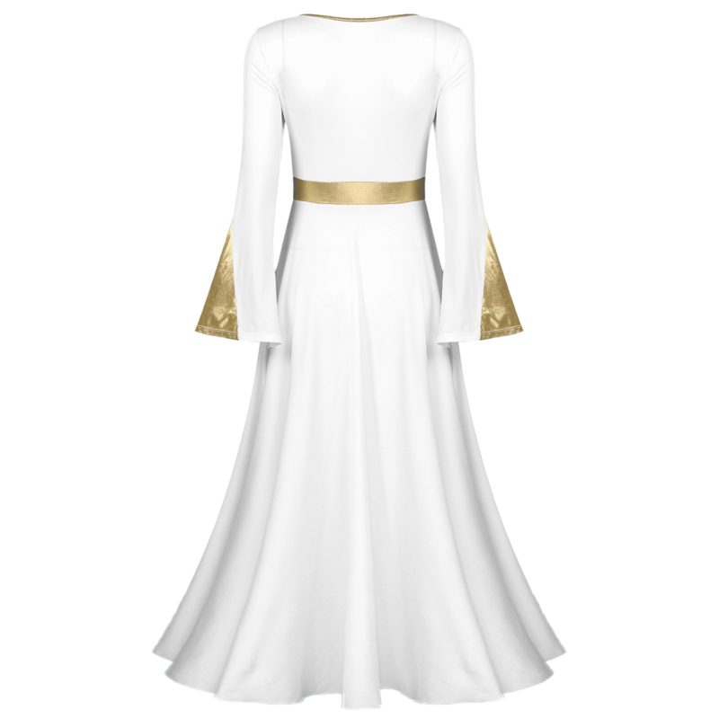 Robe de danse de Ballet à manches longues pour femme, célébration liturgique – Image 5